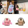 Childrens Canvas Shoulder Bag With Stitch Detailing And Neutral Style For Preschool Kids