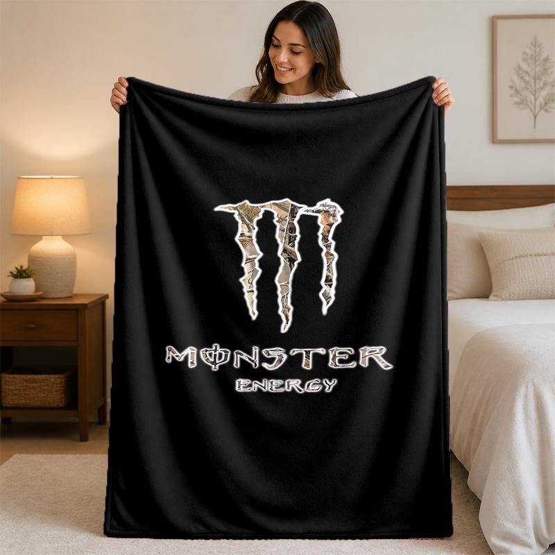 Coperta in Flanella Stampata Monster Energy Morbida Calda Coperta Plaid in Peluche Per Letto Divano Divano Uso Domestico Interno