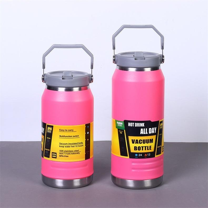 American 304 stainless steel large ice bucket outdoor mountain climbing and cycling sports water bottle straw cup