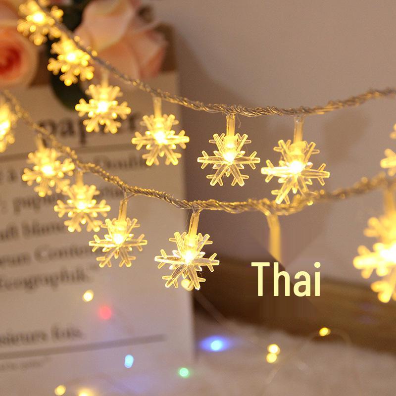 Holiday LED String Lights: Snowflake & Star Fairy Lights for Outdoor Decoration 1.5m 10 lights - Warm Snowflake - Constant Battery