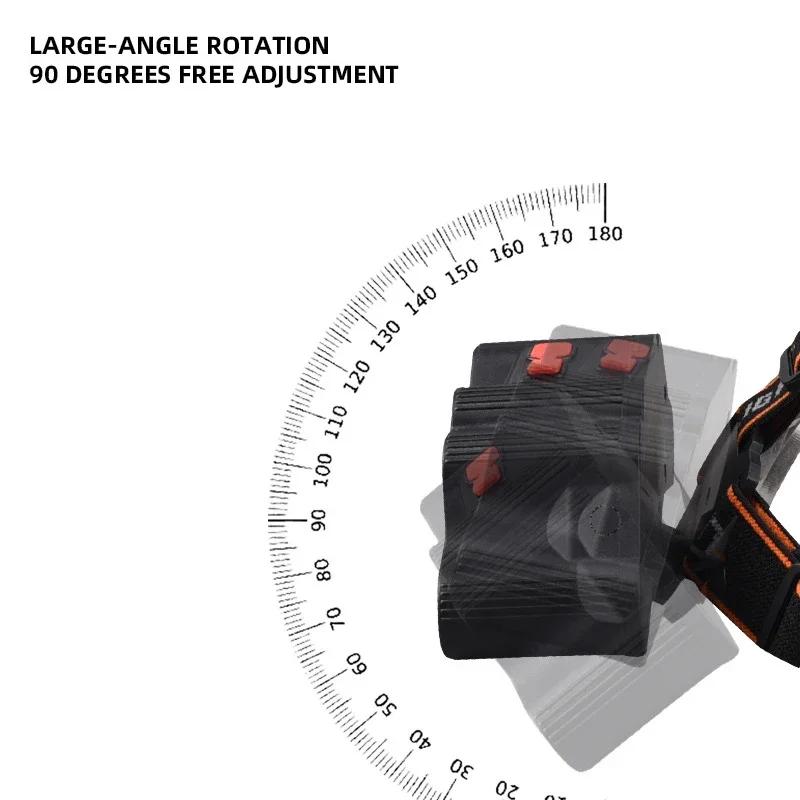 Ultra-bright 5/11 LED Headlight Type-C Rechargeable Headlamp with Battery Waterproof Flashlight Outdoor Camping Fishing Lighting