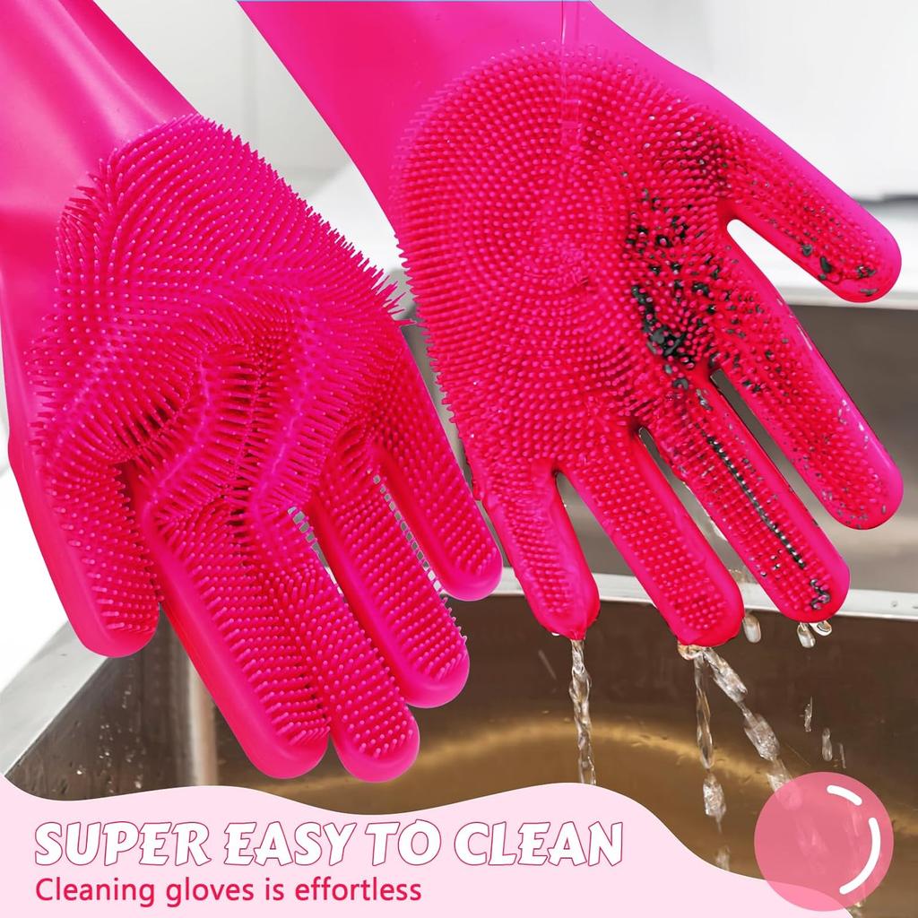 Handschuhe zur Fellpflege von Haustieren – hitzebeständige Silikonhandschuhe mit hochdichten Zähnen, verbessertes Fünf-Finger-Design zum Baden und Massieren von Hunden und Katzen