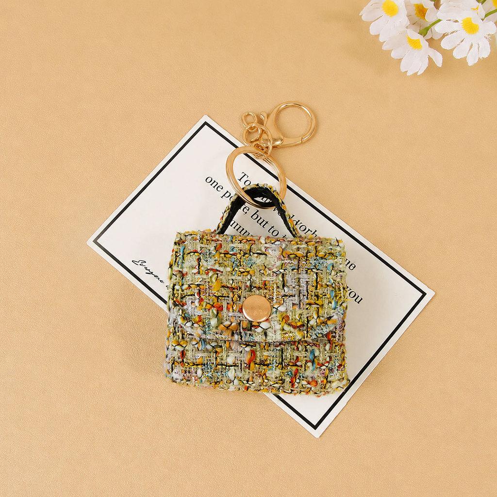 Stylish Mini Bag Keychain With Fabric Material For Fashionable Commuters
