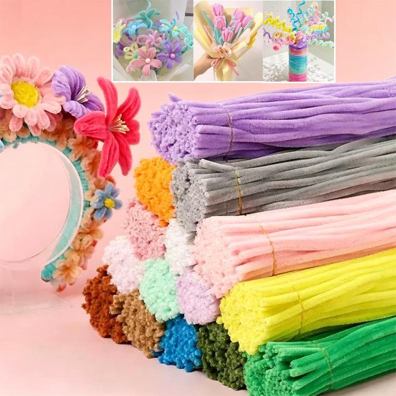 Pipe Cleaners For Flowers Chenille Stem Pipe Kid Diy Creative Toy Chenillewire Craft Kindergarten Handmade Material Plush Strips