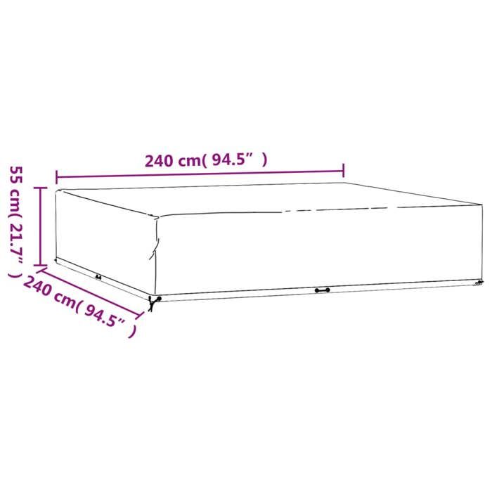 VidaXL Garden Furniture Covers 2 Pcs 16 Eyelets 240x240x55 Cm Square 3155355
