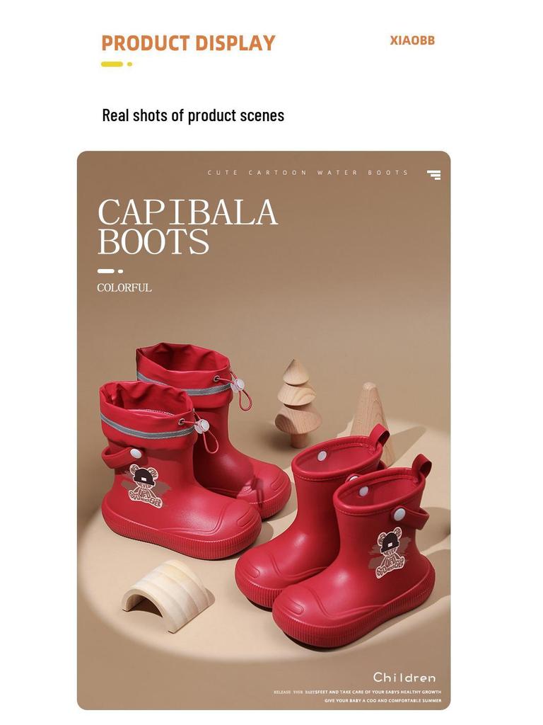 Dětské vodotěsné gumové holínky - Protiskluzové, vysoké provedení do školy