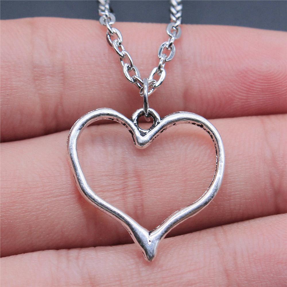 Necklace On The Neck 43cm Chain Peach Heart Nameplate Wedding Jewelry Findings QN057