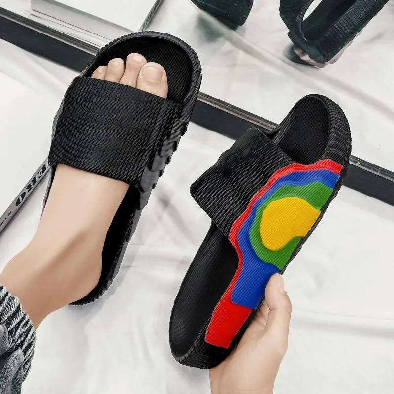 Male Slipper Platform Flat Soft Slides Sabot Rubber Men's Shoe Mascullino Summer Sale Adult 2025 Original Y2k Clappers