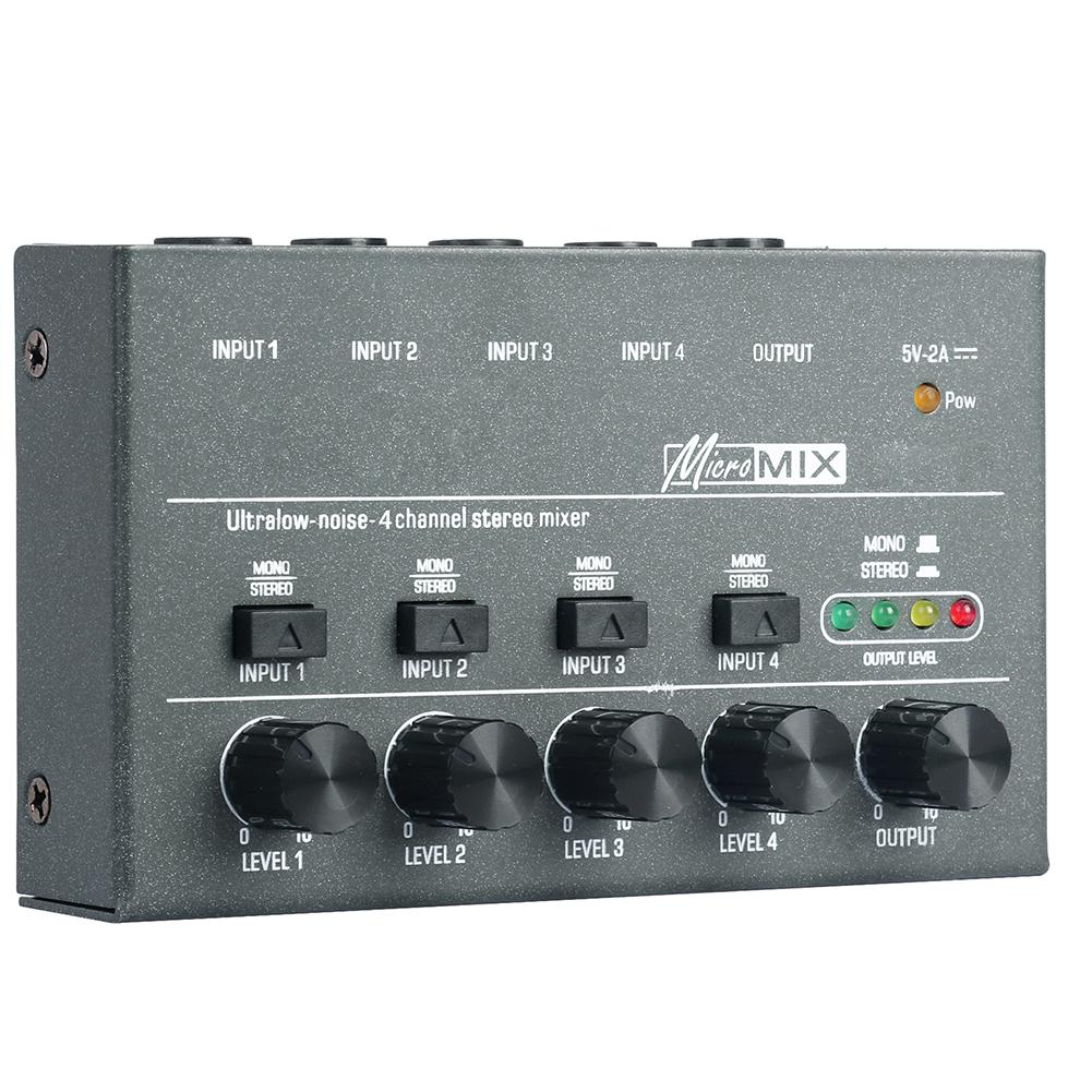 4/6/8 Channels Line Mixer Easy Operation TYPE-C 5V 2A Keyboards Mixer Bass Mixer Perfect for Small Clubs and Bars for Sub-Mixing