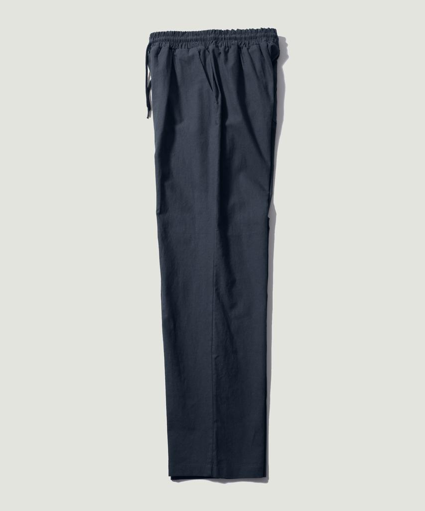 EASE Linen Elastic Waist Pants [Regular Fit]_Navy_Unisex