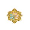 New French Retro Flower Enamel Dripping Open Ring Temperament Light Luxury High Sense Niche Ring