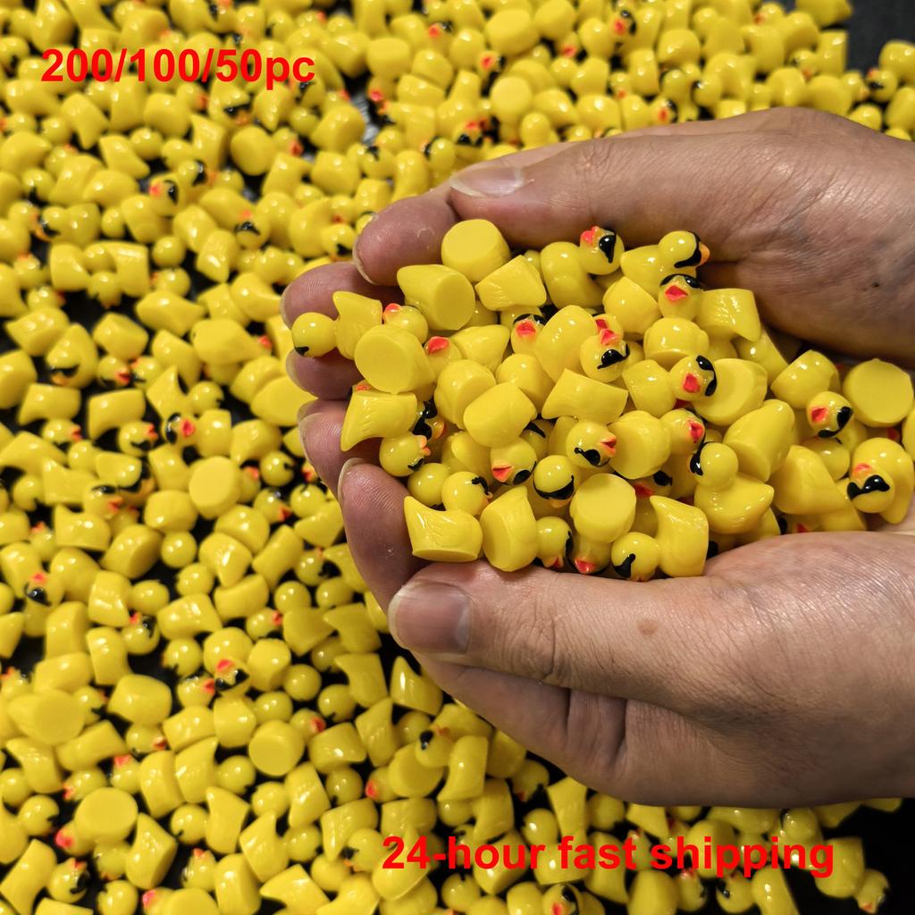 200/100/50 Stück Mini-Harz-Enten mit Sonnenbrille Niedliche winzige Harz-Enten Mikro-Figuren Spielzeug zur Dekoration DIY Puppenhaus Landschaftsdekoration
