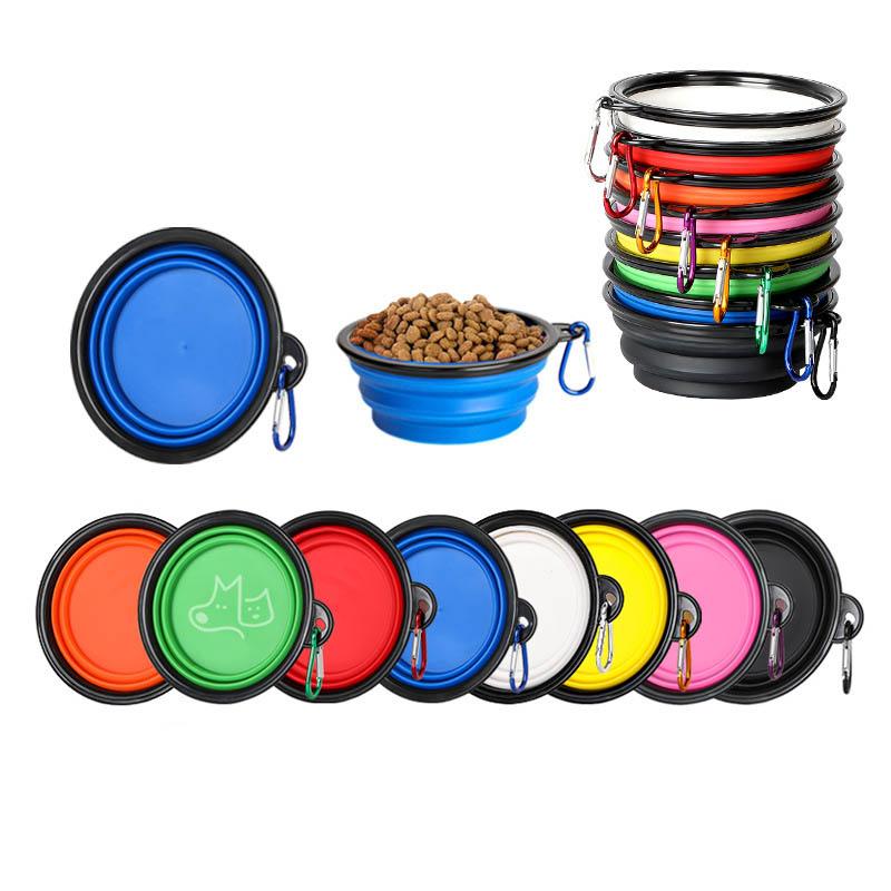 Foldable portable dog bowl silicone TPE dog food and water bowl suitable for outdoor walks can be used for dog food and water.