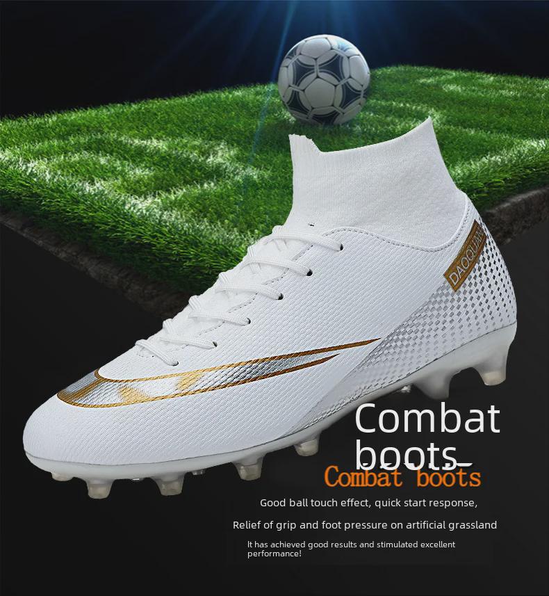 C Ronaldo Boys' High Top AG Football Shoes - Breathable, Neymar Style, Mandarin Duck Design, for Students
