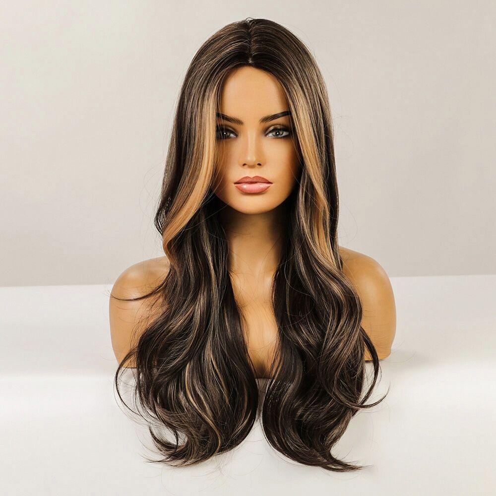 2025 Long Wavy Wig for Women Brown