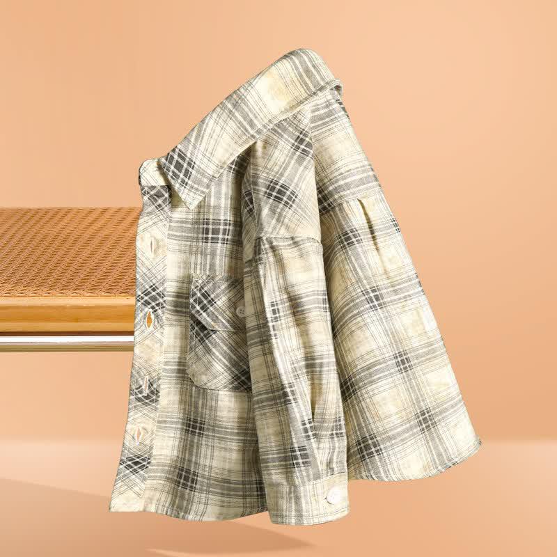 Boys Plaid Long-Sleeve Casual Shirt 120