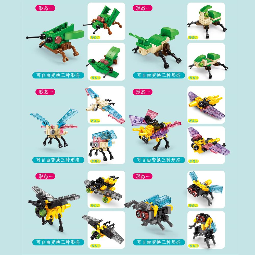 Zestaw 12 szt. Figurki zwierząt owadów Mini Skorpion Klocki do budowania Zabawka Montażowa Konstruktor 3D Mikro klocki Dla Dzieci Chłopców Prezent Zabawka