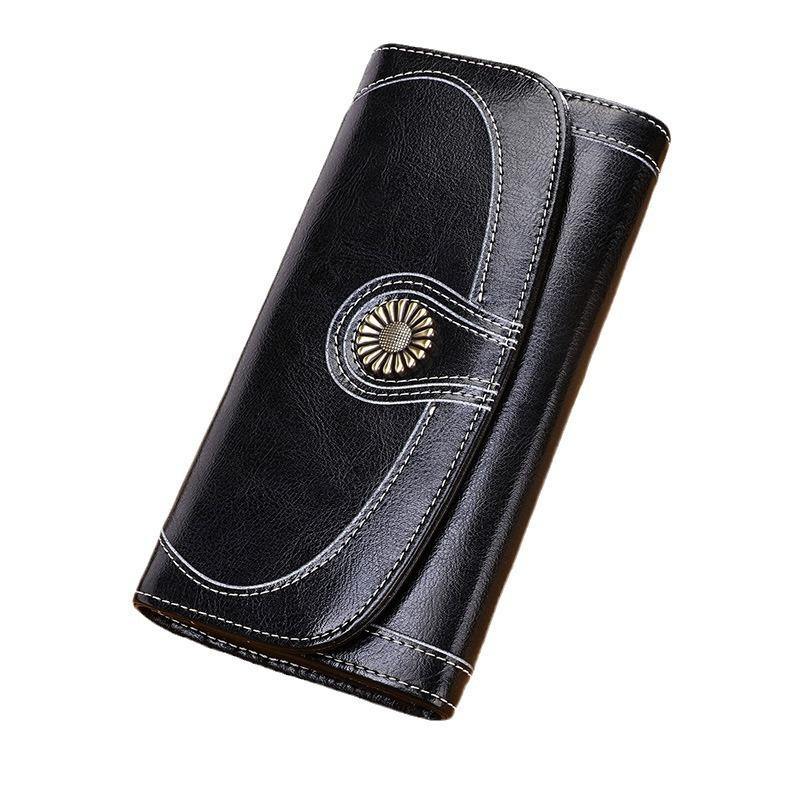Cowhide Wallet Women's Long Multi-function Clutch Bag Large Capacity Multi-card Position Simple Light Luxury Wallet Coin Wallet