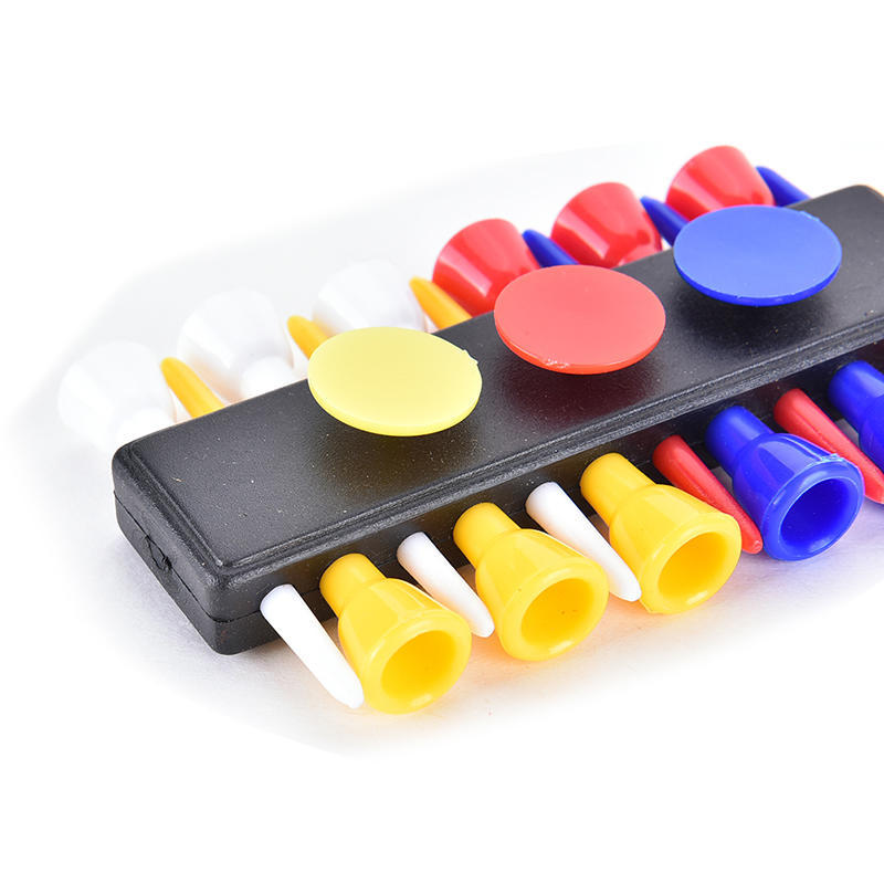 1X Golf Tee Holder Carrier With 12 Plastic Tees W 3 Ball Markers W 1 Keychain