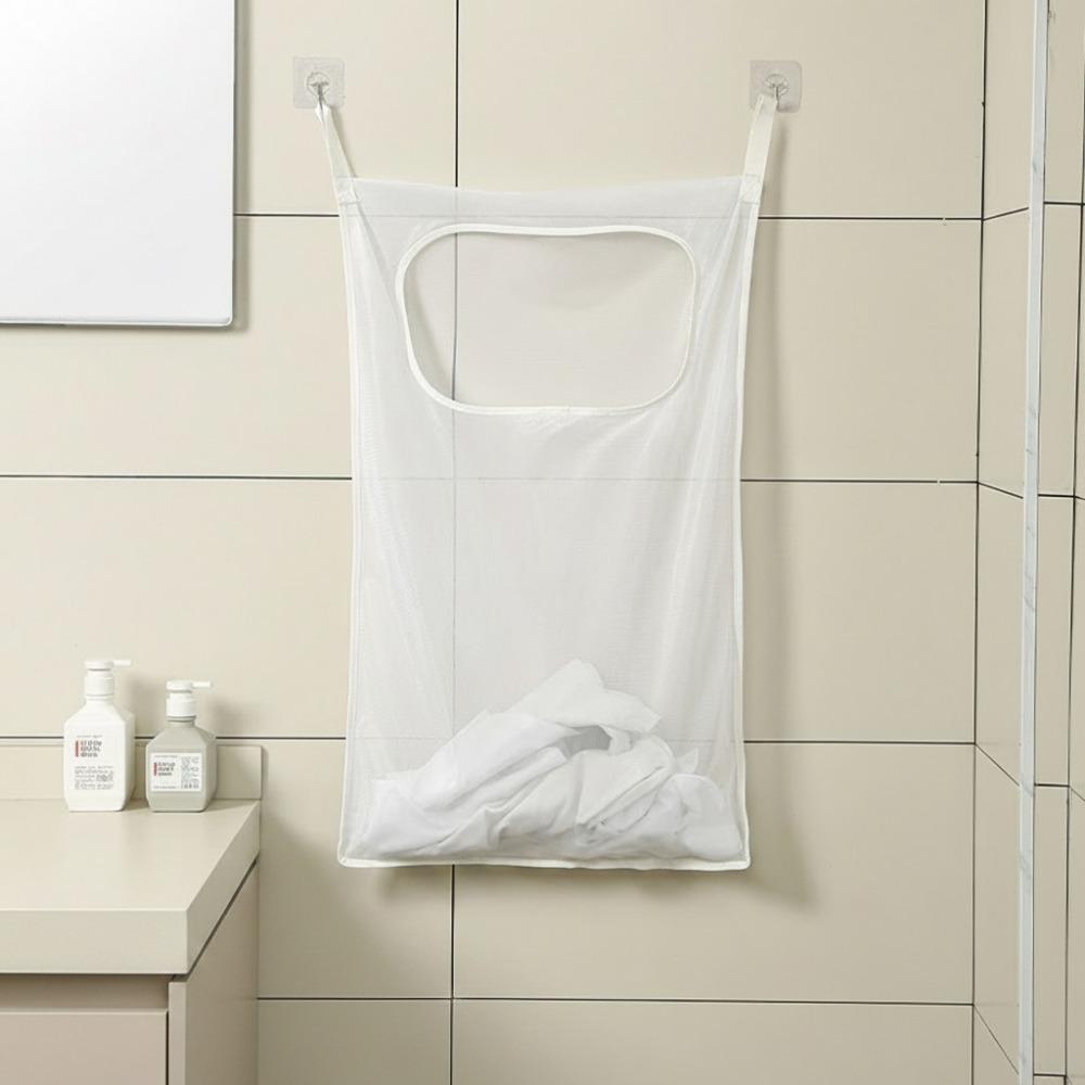 Fabric Hanging Storage Bag Hanging Laundry Holder Practical Clothing Organizer Bag  Bathroom Use