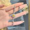Light Luxury Temperament Sugar Cube Radiant Yellow Diamond Bracelet Advanced Sense Niche Exquisite Simple Argyle Yellow Diamond Women