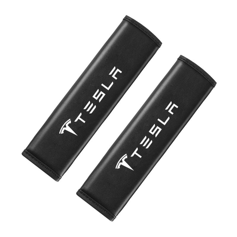 

2Pcs Car Seat Belt Cover Leather Shoulder Pad Accessories For Tesla Model 3 Highland 2023 Model S Model X Model Y Model Y-Eur