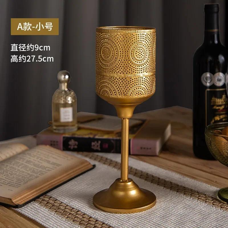 

1 шт. Европейский стиль металлический подсвечник ювелирные изделия ручной работы полый узорчатый золотой подсвечник подсвечник для ужина