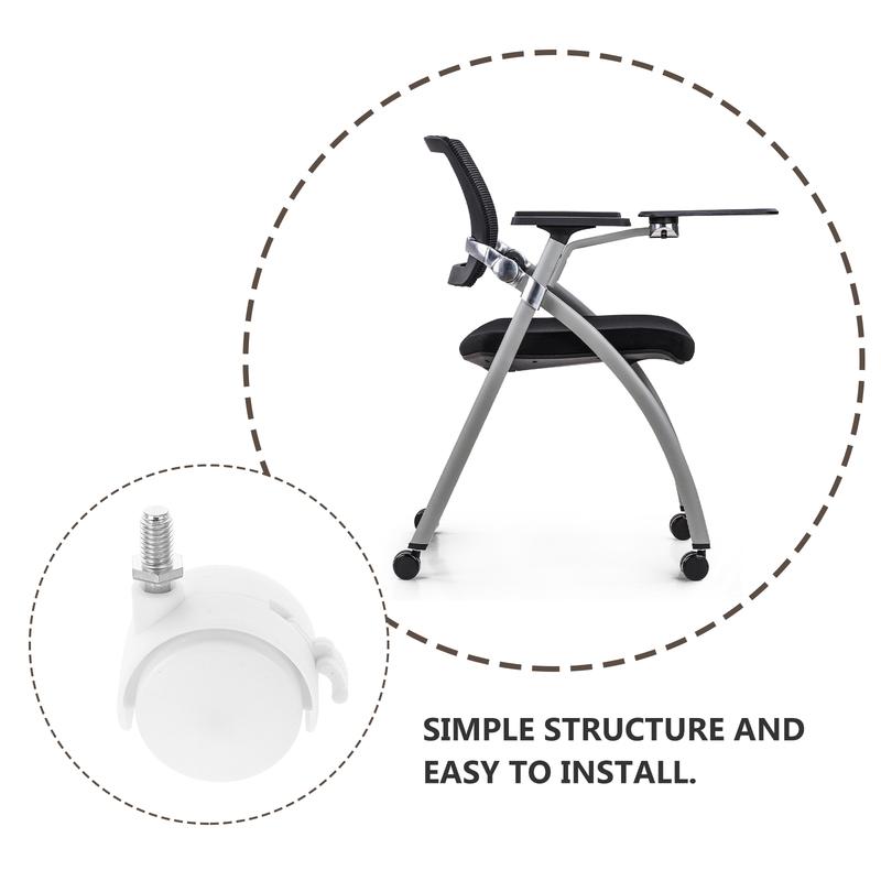 4 Pcs Caster Wheels Brake Casters Cart Grill Chair Suitcase Replacement White for Furniture Office