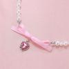 Elegant Heart Bowknot Pearl Pendant Necklace for Women Sweet Versatile Choker Charm Necklaces Fashion Jewelry Gift