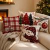 Elk Deer Christmas Pillow Cover Linen Xmas Tree Pillowslip Snowman Pillow Cover  Living Room Sofa