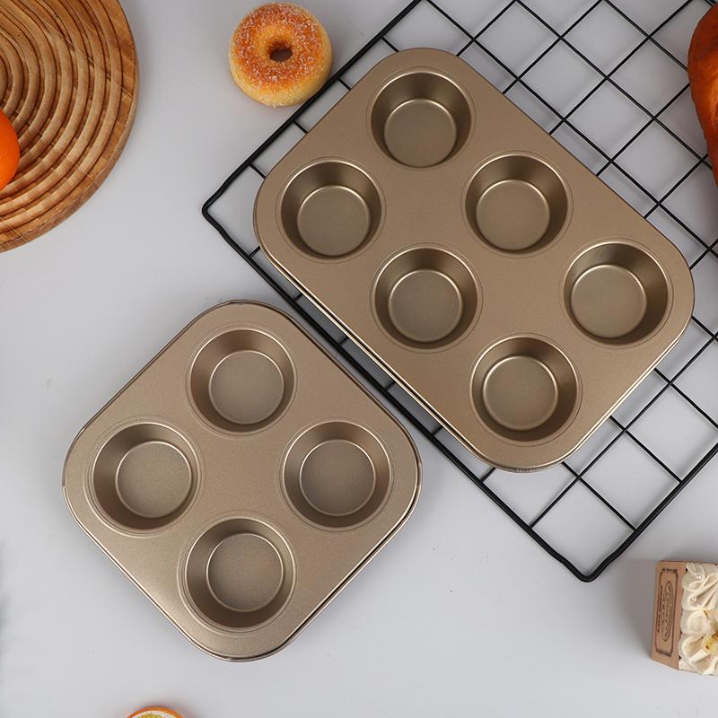 4/6/12 Cups Cupcake Pan Muffin Tray Cupcake Mold Muffin Pan Carbon Steel Baking Pan Non Stick Bakeware Microwave Cake Mould
