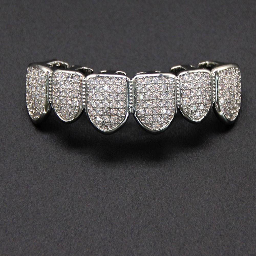 Ober- und Unterkiefer Zähne Grillz Set Abnehmbares Design Zahn Grills Zahnkappen Zahnkrone