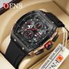 Oufanni Shixuan Trendy Men's Quartz Watch - Cool Black, Luminous, Waterproof, Calendar, Six-Hand Business Design