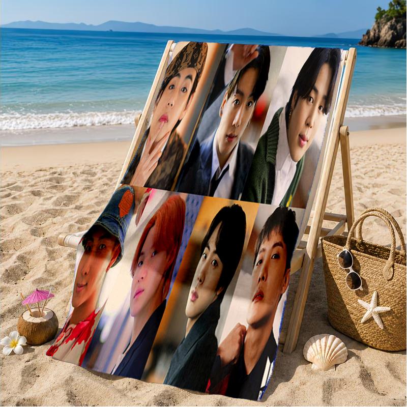 kpop Group Portrait Beach Towel, Microfiber Beach Towel, Perfect For Pool, Beach, Travel, Home Decor Beach Party Fan gifts