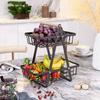Space-Saving Portable Fruit Basket 2-Tier Design Vegetable Storage Basket  Dining Room