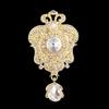 DIEZI Luxury Gold Silver Color Crystal Brooches for Women Girls Wedding Bridal Bouquet Water Drop Flower Brooch Pins Accessories