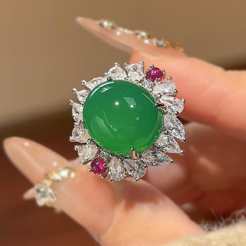 

Набор украшений Симуляция Халцедона Простое Кольцо Подвеска Ожерелье Легкая Роскошь Высокий Класс Женский