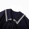 In Stock: 2026 Spring Women's Academy Style Sailor Collar Long Sleeve Shirt Dress