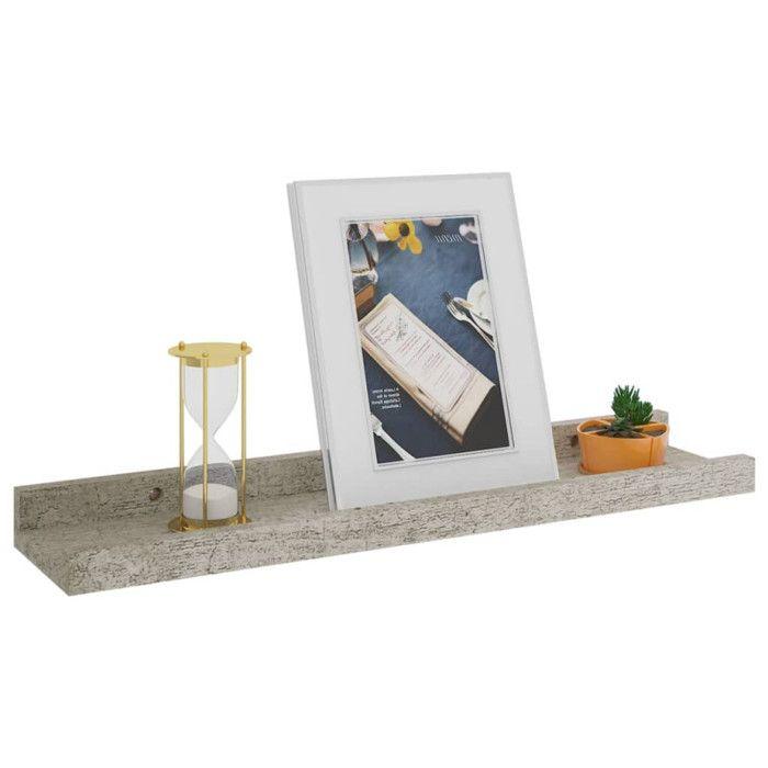 VidaXL Étagères murales 2 pcs Gris béton 40x9x3 cm