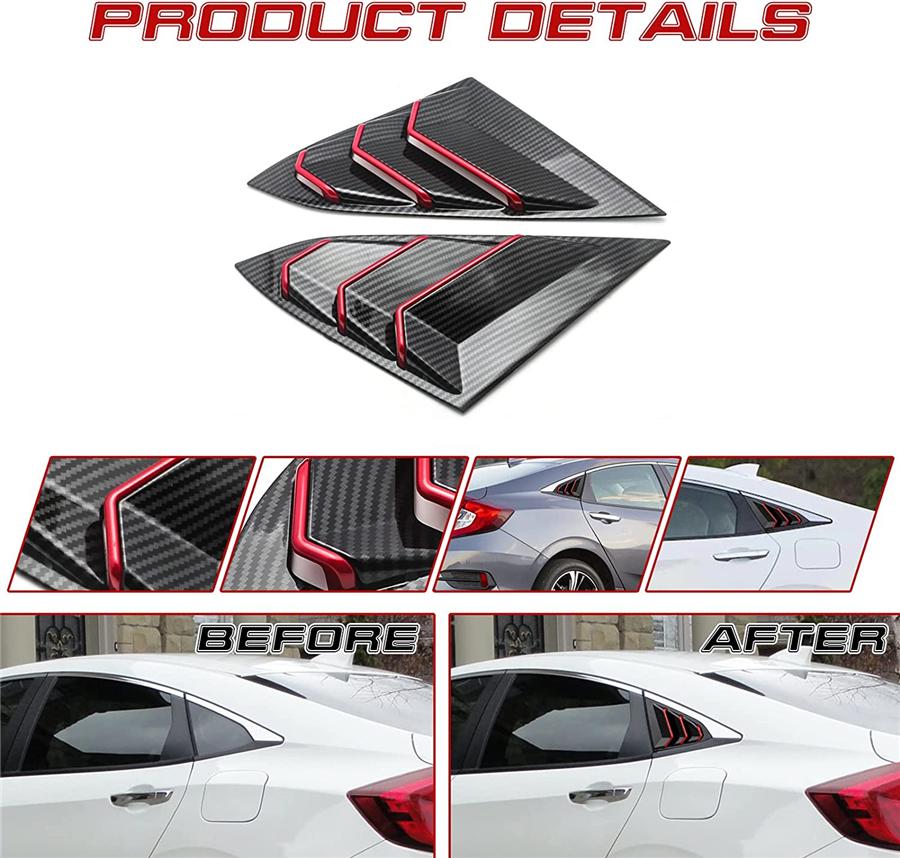 2 Pieces Side Window Deflectors for Honda Civic Sedan 2016-214-door