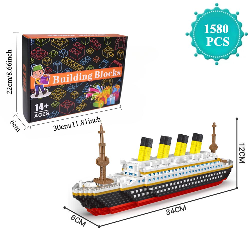 High-Quality Luxury High-Quality Titanic High-Quality Cruise High-Quality Ship High-Quality Building High-Quality Blocks Put together yourself