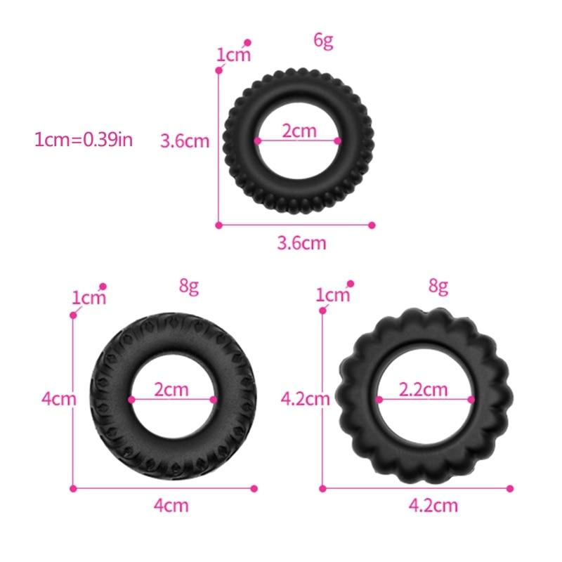 3pcs/set Male Lock Fine Ring Penile Longer Harder Stronger Training Props Man Penile Rings Adult Game Sex