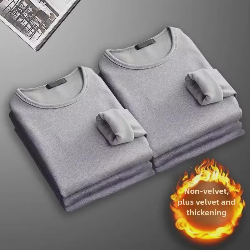 2024 Pánské Slim Fit Plus Sametové S Dlouhým Rukávem Zimní Pulovr Tričko
