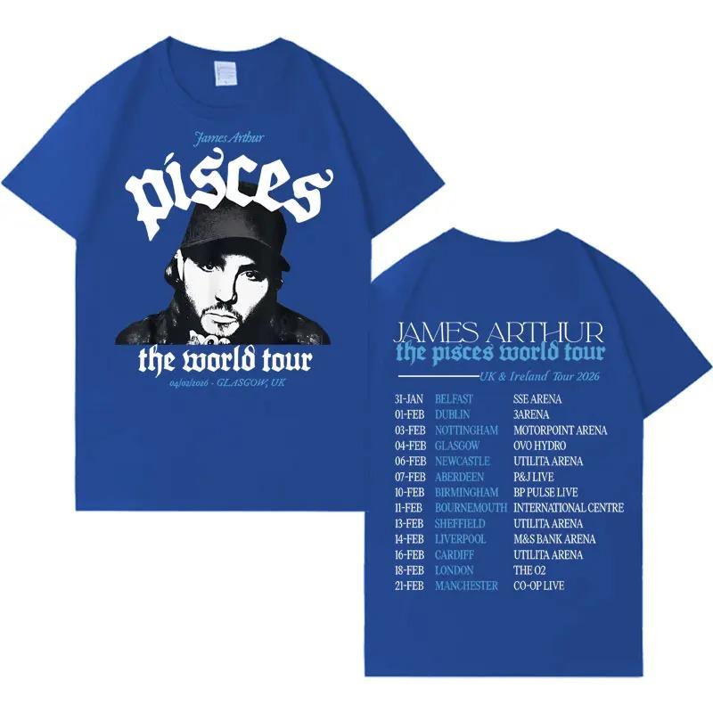 Rapper James Arthur 2026 TShirt Pisces World Tour TShirt Unisex Fashion Short Sleeve TShirt Loose Comfortable Street Style