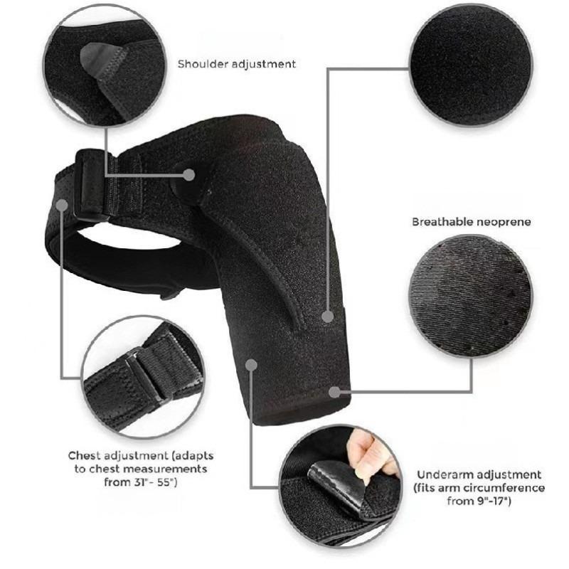 Thermal Sports Shoulder Guard With Adjustable Straps Compression & Breathable Outdoor Fitness Basketball Sports Protective Gear