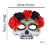Masquerades Mask Mexicans Day of The Deads Sugar Skull Mask with Rose Decorations Fancy Dress Rose Suger Skeleton Mask