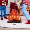 6Pcs 3D Decorative Cardboard Campfires Artificial Flame Campfires Halloween Centerpiece Fake Flames for Lawn Festival Winter
