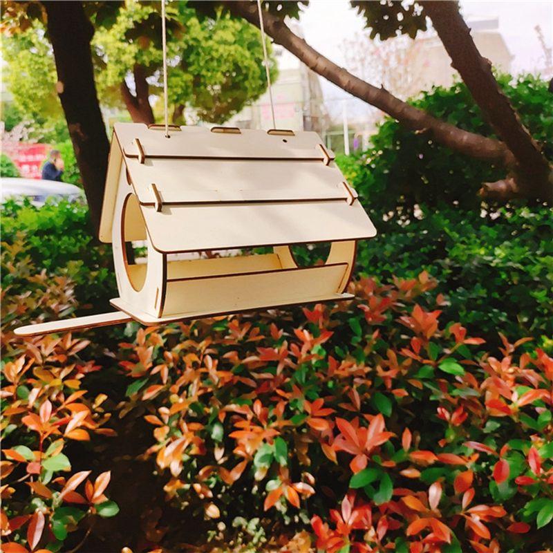 M-Modern-Hanging Bird Feeder DIY Assembled Garden Decoration Outdoor Indoor Bird Cage Garden Pendant Bird House
