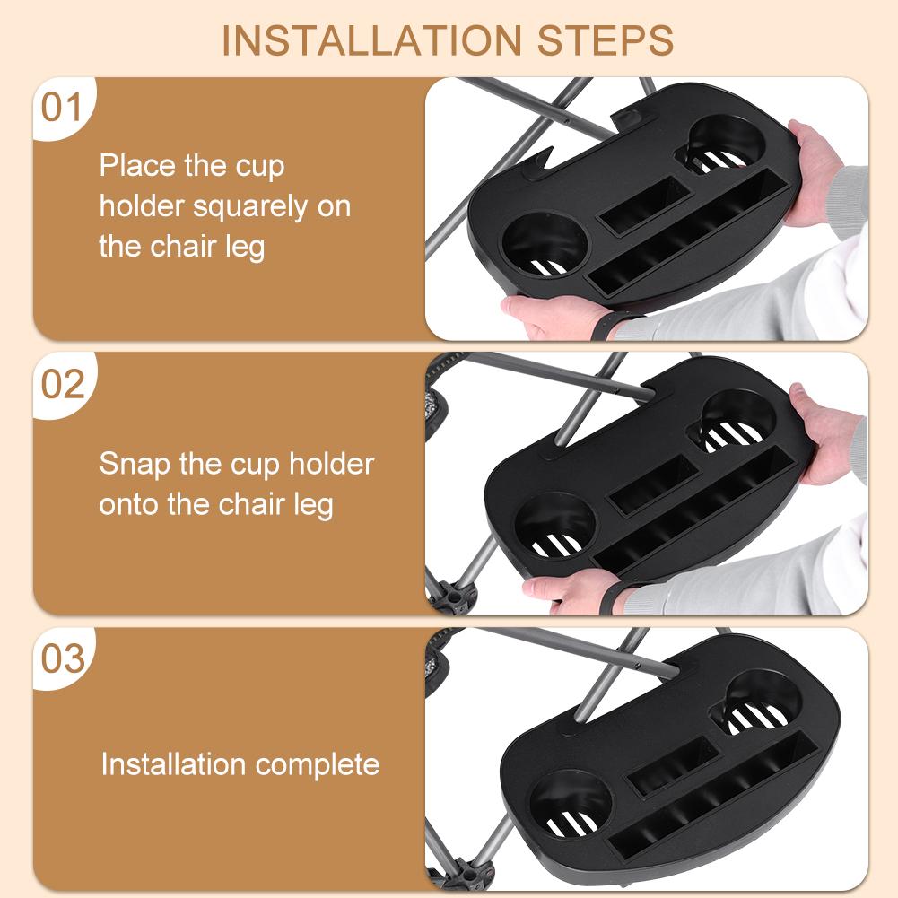 Chair Cup Holder with Mobile Phone Slot Chair Utility Tray Multifunction Universal Chair Side Table Portable for Camping Picnic