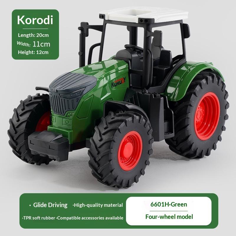 1/24 Remote Control Tractor Toy Rc Farm Tractor Alloy Body Simulation Agricultural Vehicle For Kids Outdoor Play Collection